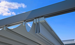 Wall mounted or attached pergolas